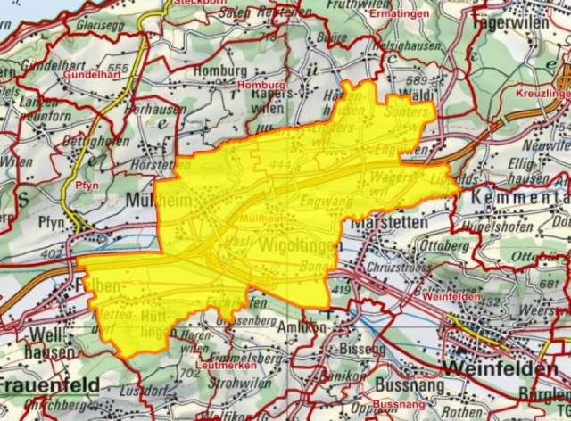 Gemeindegebiet der katholischen Kirchgemeinde Müllheim